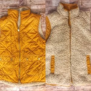 Reversible Mustard Sherpa Vest